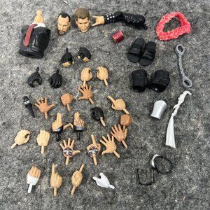 WWE Wrestling Action Figure Parts Lot /  Accessories Hands Heads Body Shoes